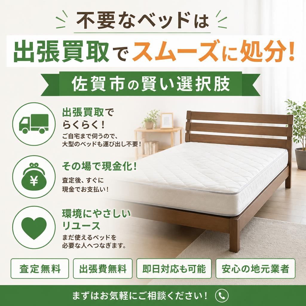 不要なベッドは出張買取でスムーズに処分！佐賀市の賢い選択肢