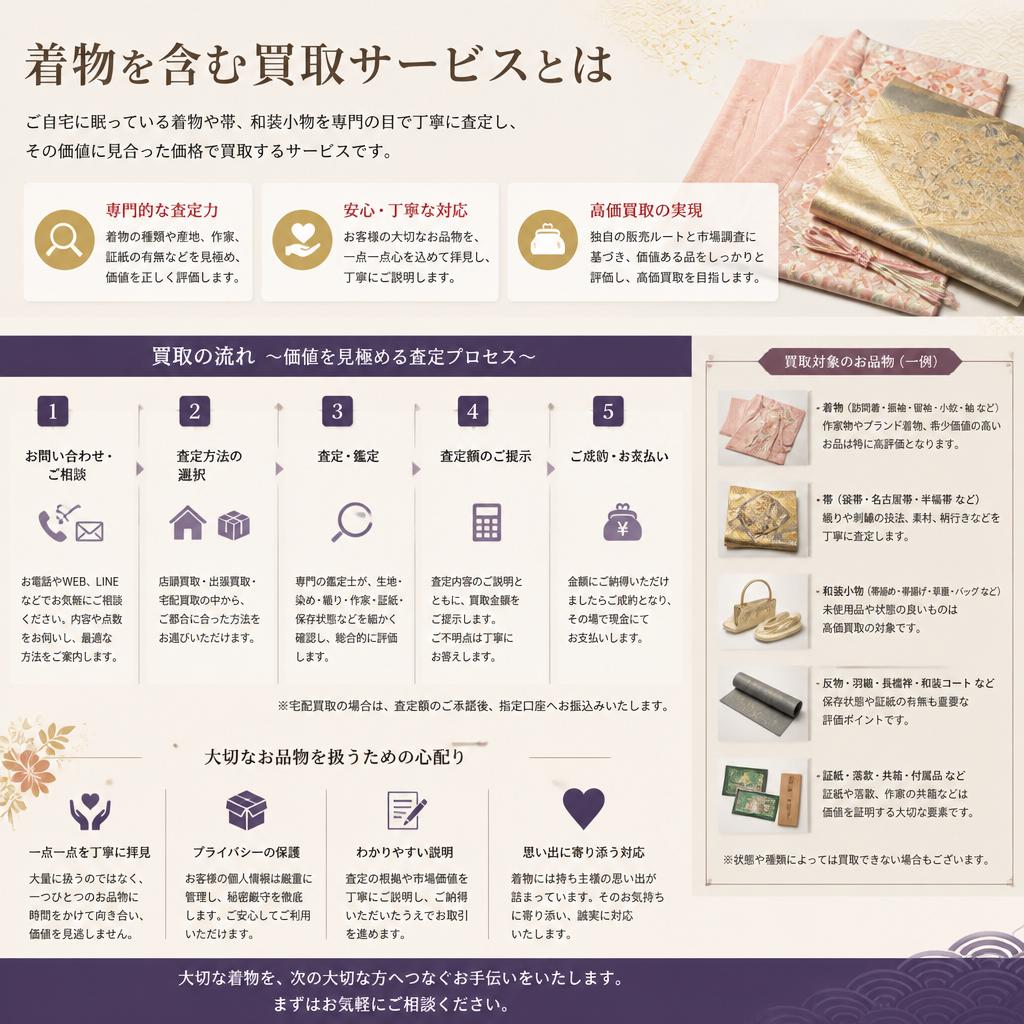 思い出のある着物も丁寧に査定